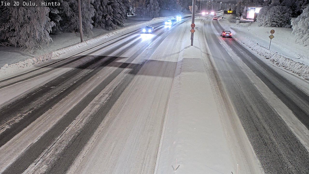 Weather Camera Image Väg 20 Uleåborg, Hintta, Oulu, Pohjois-Pohjanmaa