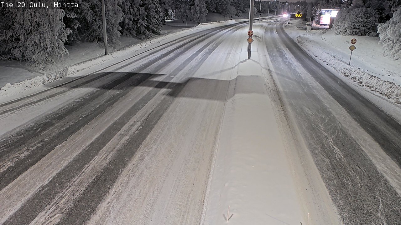 Weather Camera Image Väg 20 Uleåborg, Hintta, Oulu, Pohjois-Pohjanmaa