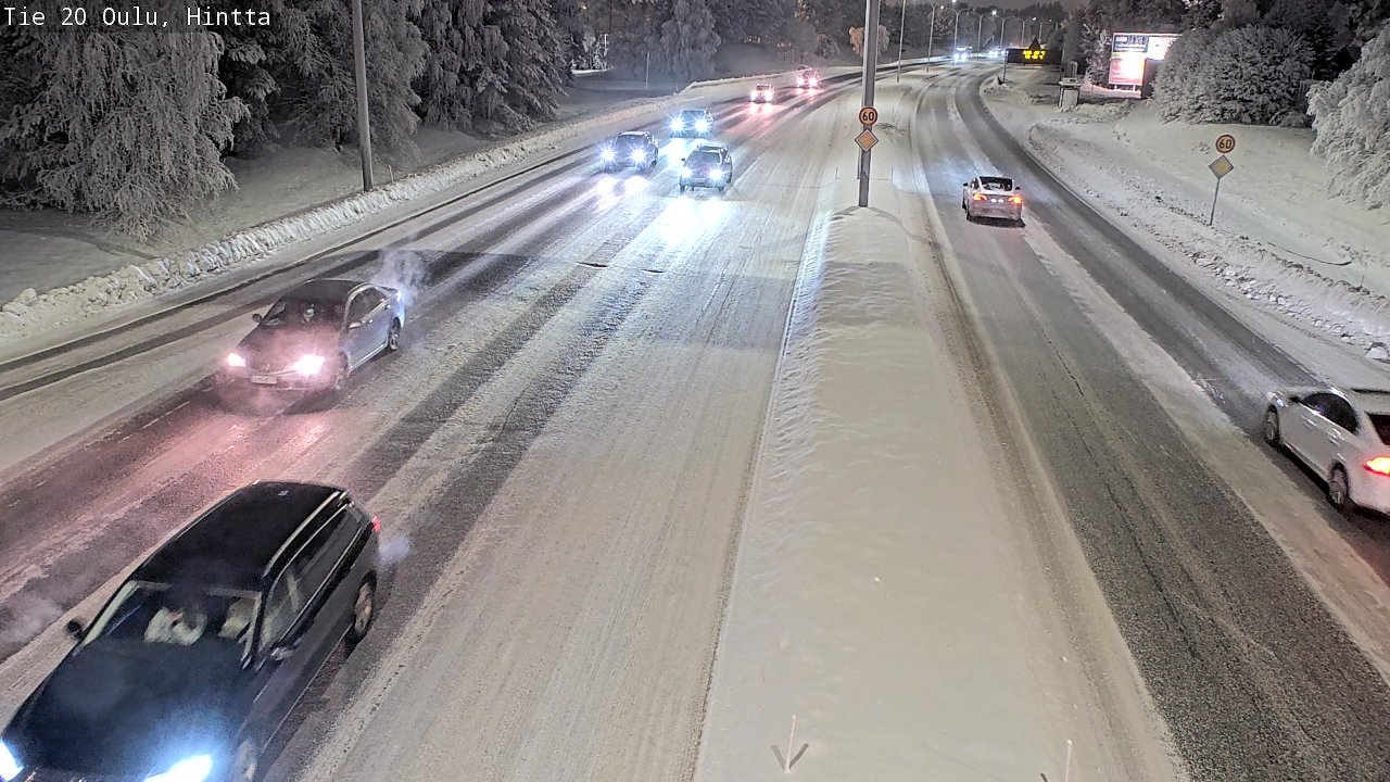 Weather Camera Image Väg 20 Uleåborg, Hintta, Oulu, Pohjois-Pohjanmaa
