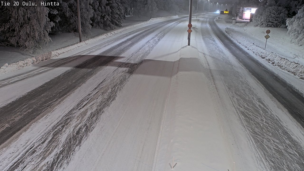 Weather Camera Image Väg 20 Uleåborg, Hintta, Oulu, Pohjois-Pohjanmaa