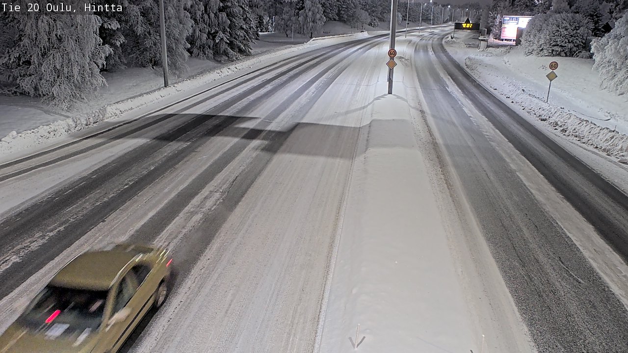 Weather Camera Image Väg 20 Uleåborg, Hintta, Oulu, Pohjois-Pohjanmaa