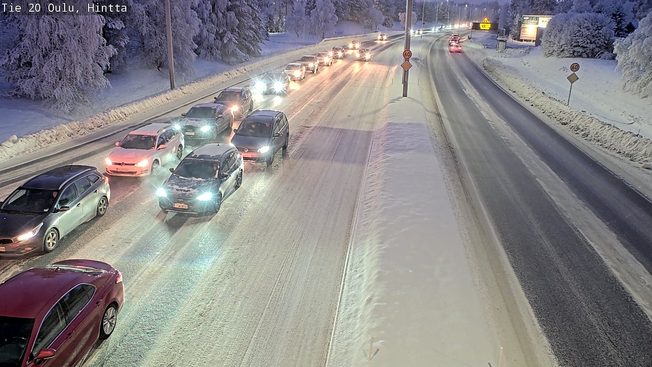 Weather Camera Image Väg 20 Uleåborg, Hintta, Oulu, Pohjois-Pohjanmaa