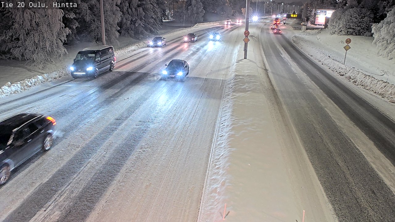 Weather Camera Image Väg 20 Uleåborg, Hintta, Oulu, Pohjois-Pohjanmaa