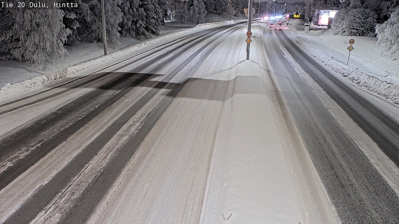 Weather Camera Image Väg 20 Uleåborg, Hintta, Oulu, Pohjois-Pohjanmaa