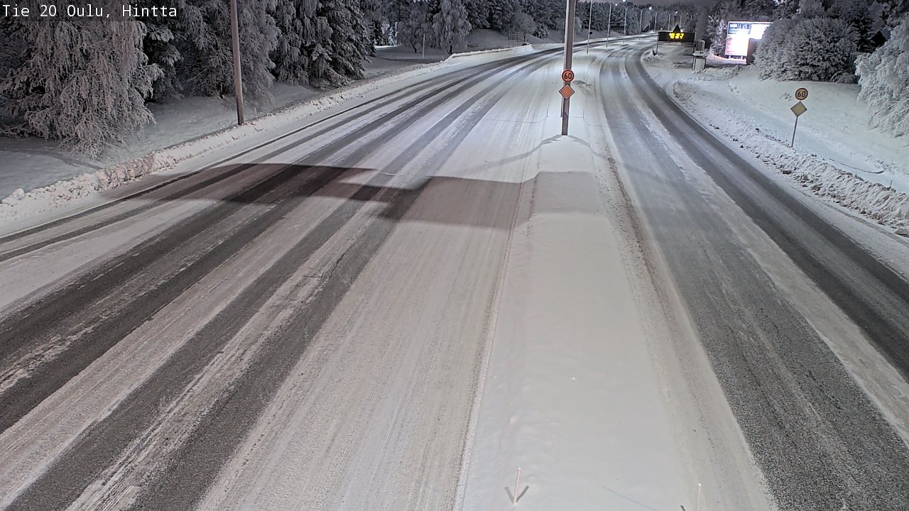 Weather Camera Image Väg 20 Uleåborg, Hintta, Oulu, Pohjois-Pohjanmaa