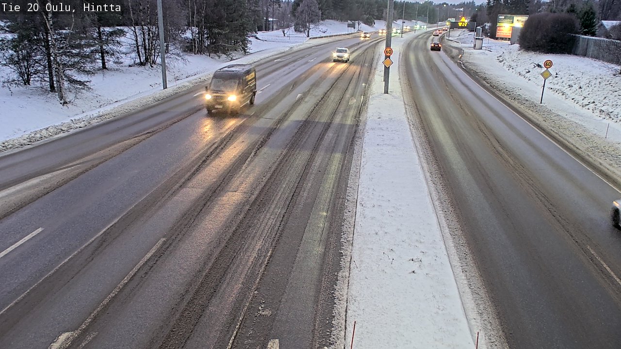 Weather Camera Image Väg 20 Uleåborg, Hintta, Oulu, Pohjois-Pohjanmaa