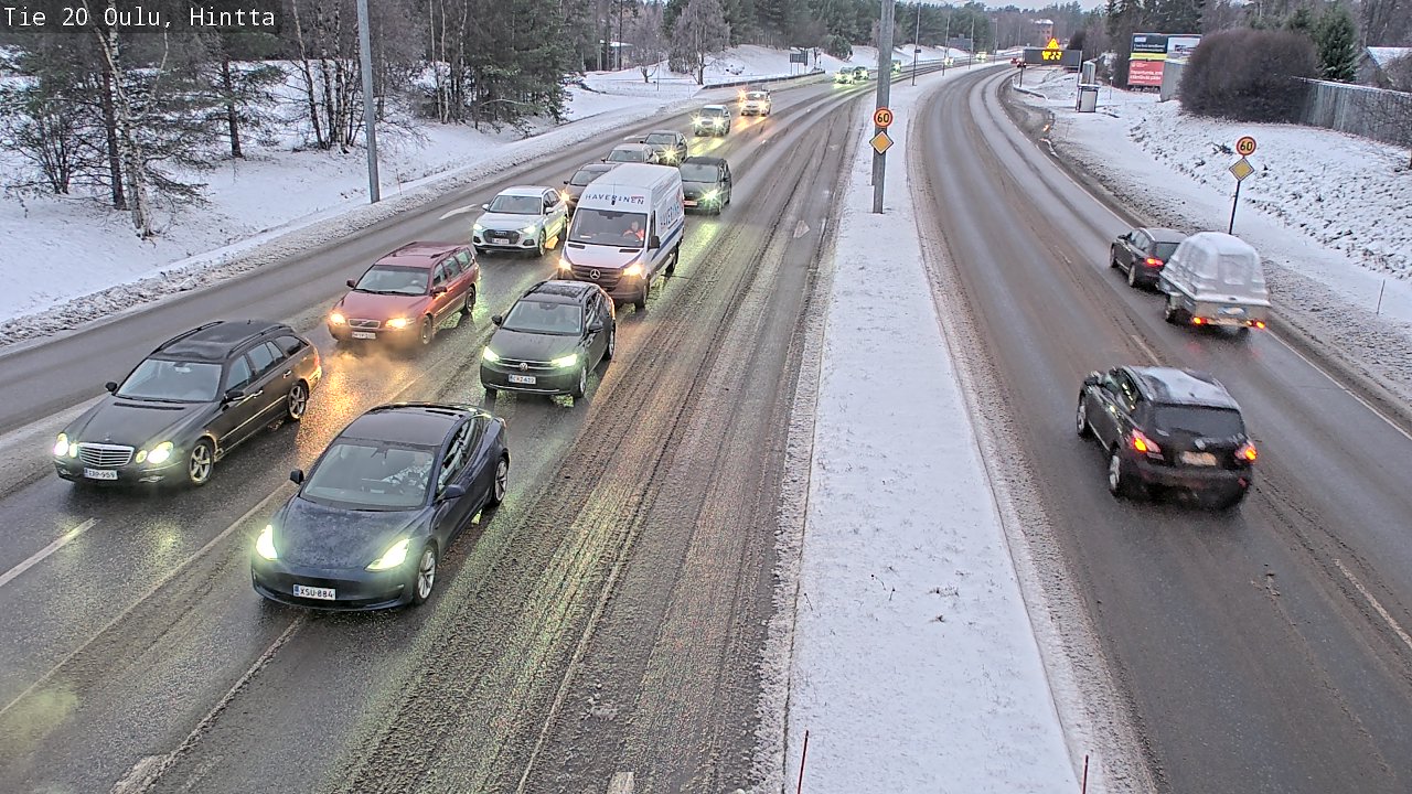 Weather Camera Image Väg 20 Uleåborg, Hintta, Oulu, Pohjois-Pohjanmaa
