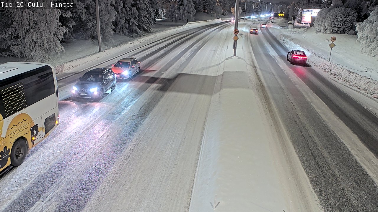 Weather Camera Image Väg 20 Uleåborg, Hintta, Oulu, Pohjois-Pohjanmaa