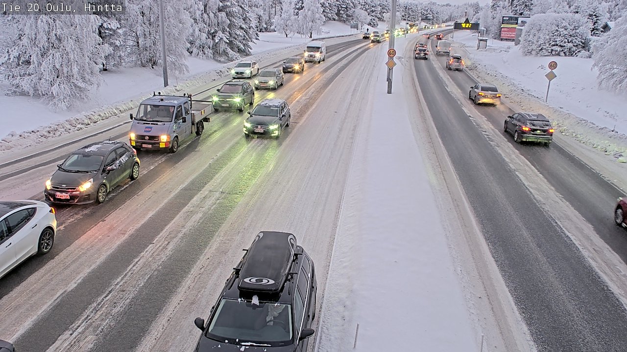 Weather Camera Image Väg 20 Uleåborg, Hintta, Oulu, Pohjois-Pohjanmaa