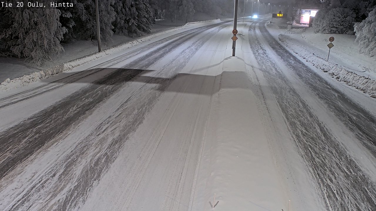 Weather Camera Image Väg 20 Uleåborg, Hintta, Oulu, Pohjois-Pohjanmaa