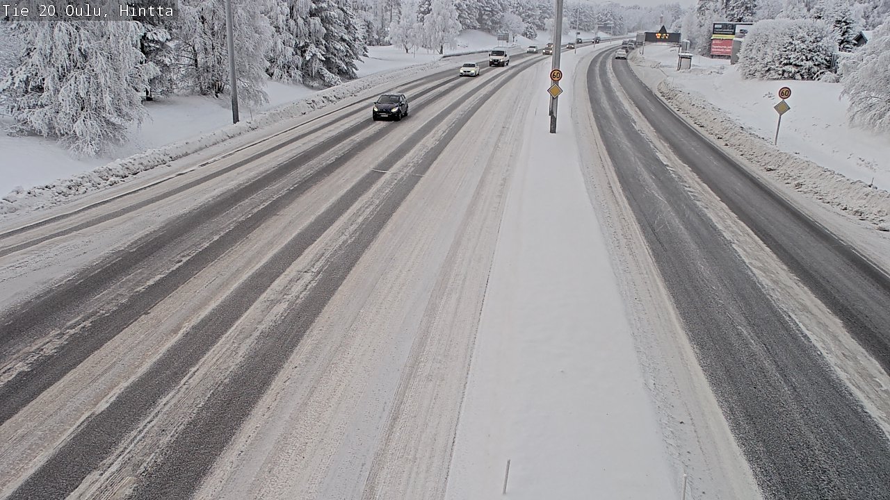 Weather Camera Image Väg 20 Uleåborg, Hintta, Oulu, Pohjois-Pohjanmaa