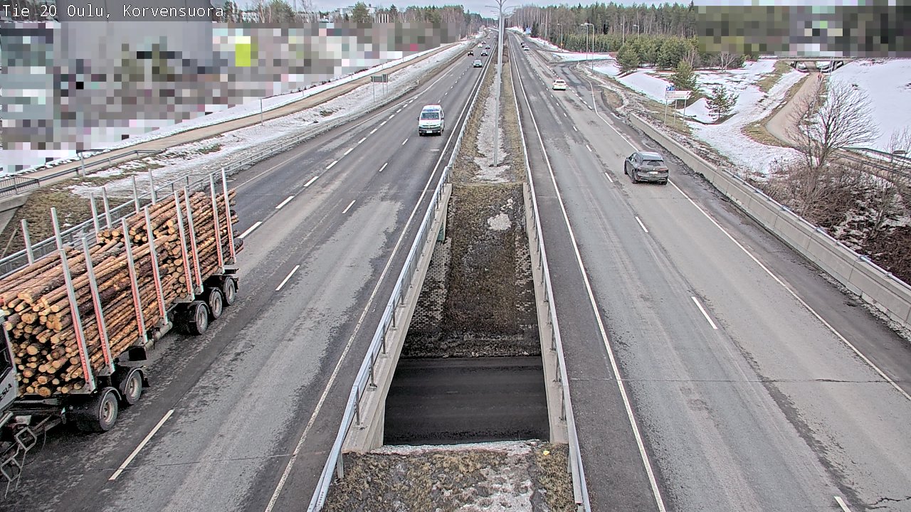 Weather Camera Image Väg 20 Uleåborg Korvensuora, Oulu, Pohjois-Pohjanmaa