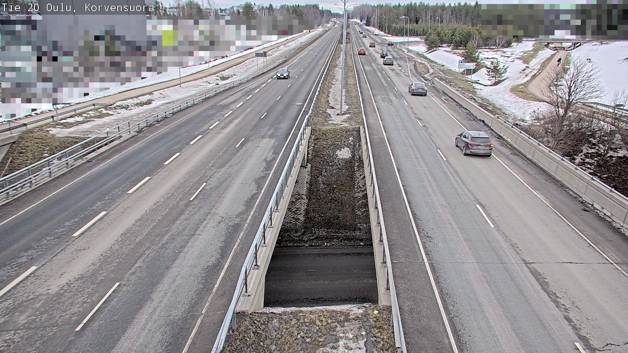 Weather Camera Image Väg 20 Uleåborg Korvensuora, Oulu, Pohjois-Pohjanmaa