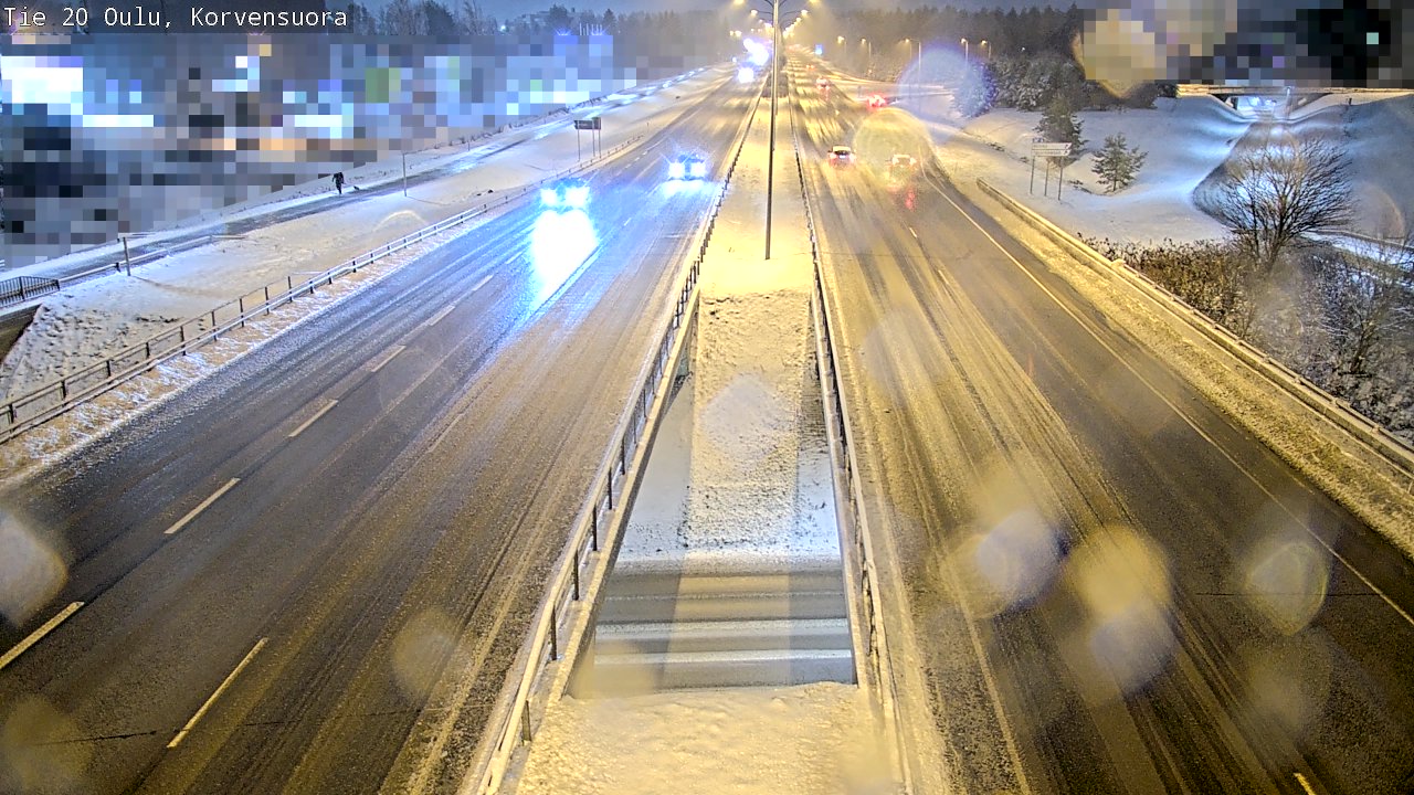 Weather Camera Image Väg 20 Uleåborg Korvensuora, Oulu, Pohjois-Pohjanmaa