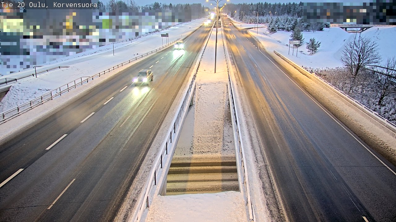 Weather Camera Image Väg 20 Uleåborg Korvensuora, Oulu, Pohjois-Pohjanmaa