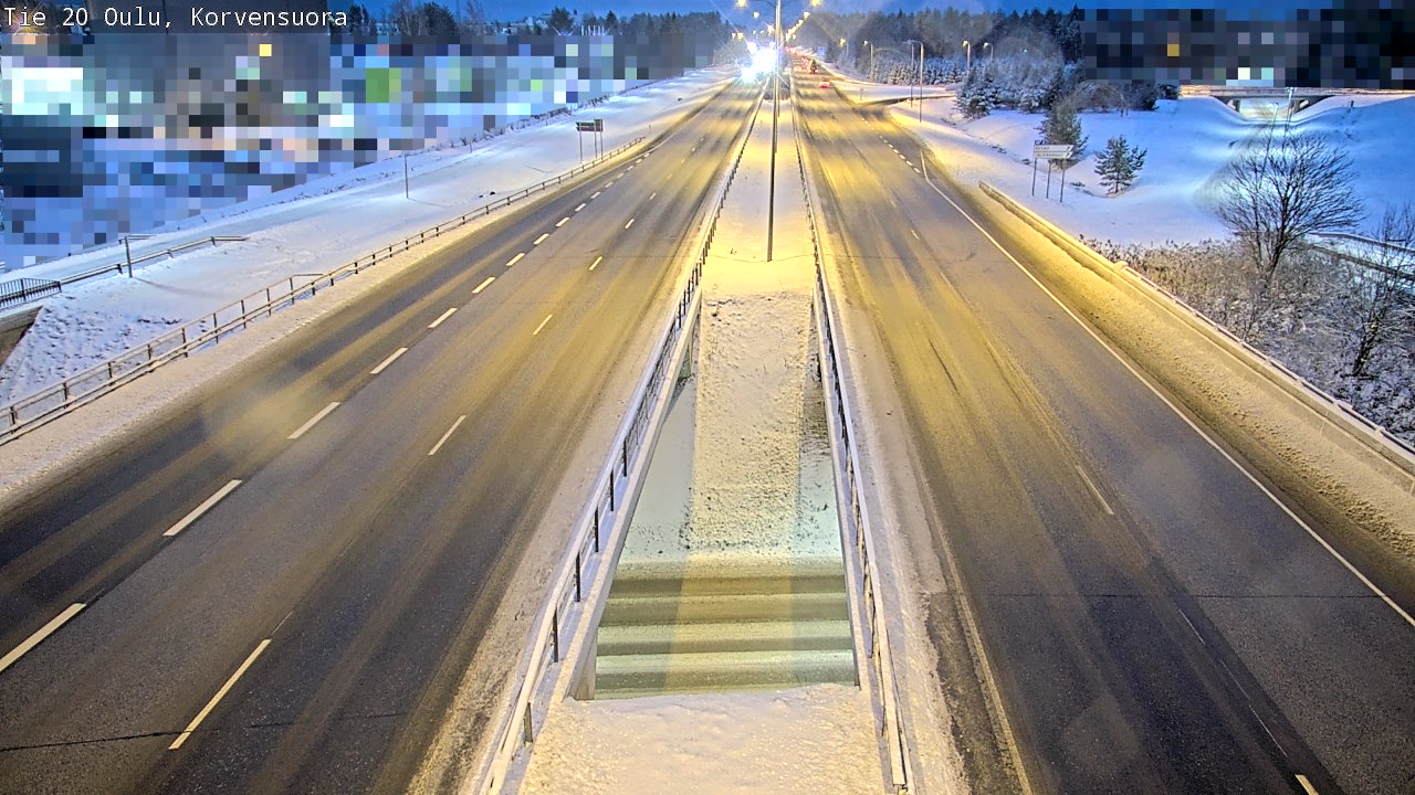 Weather Camera Image Väg 20 Uleåborg Korvensuora, Oulu, Pohjois-Pohjanmaa