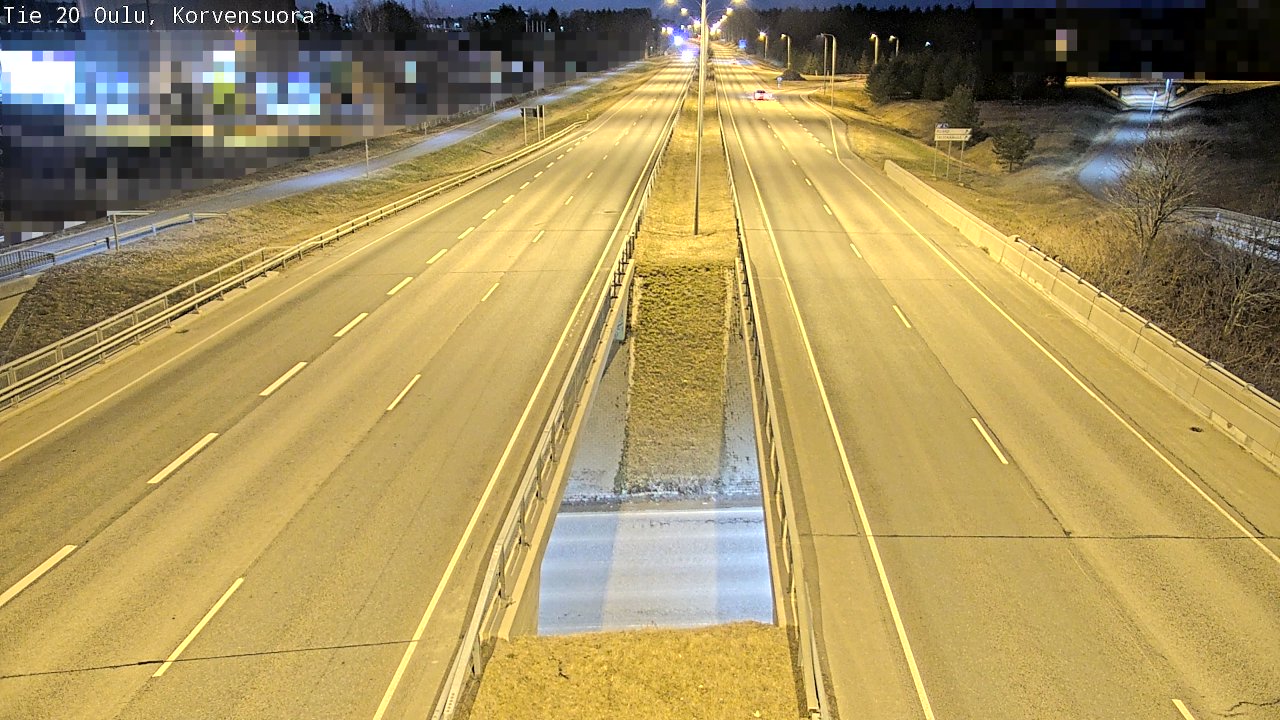 Weather Camera Image Road 20 Oulu Korvensuora, Oulu, Pohjois-Pohjanmaa