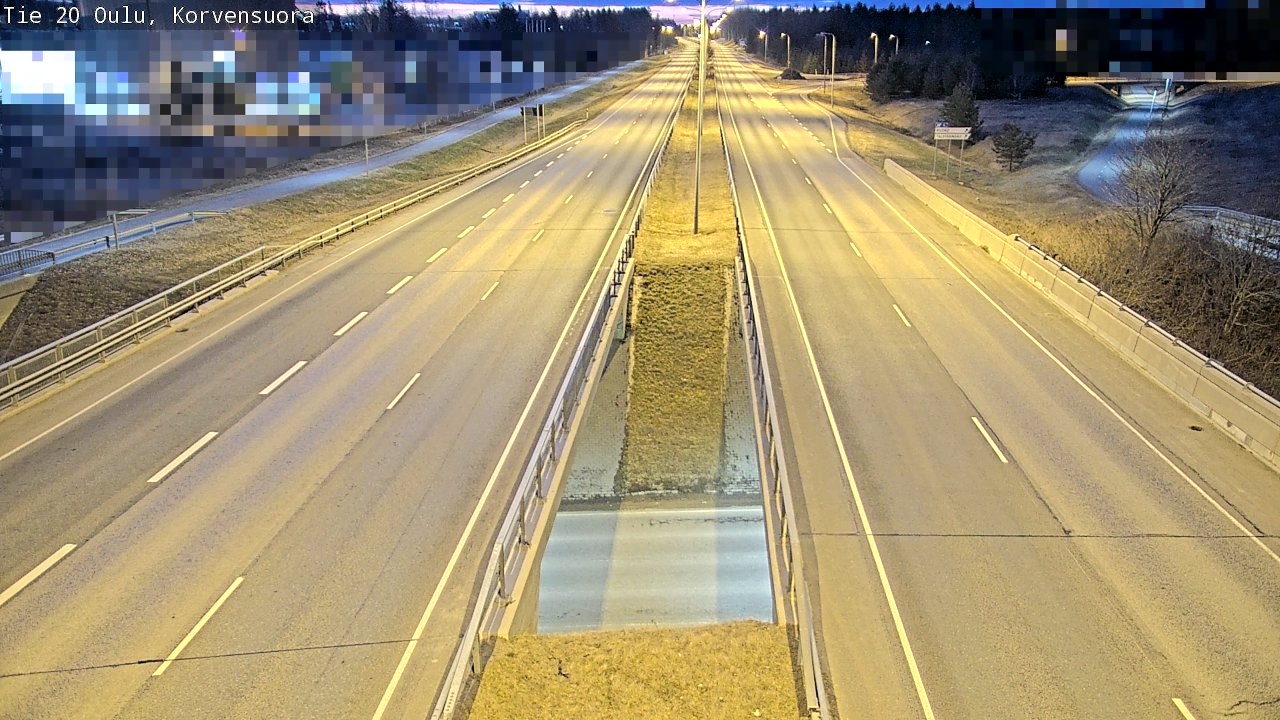 Weather Camera Image Road 20 Oulu Korvensuora, Oulu, Pohjois-Pohjanmaa