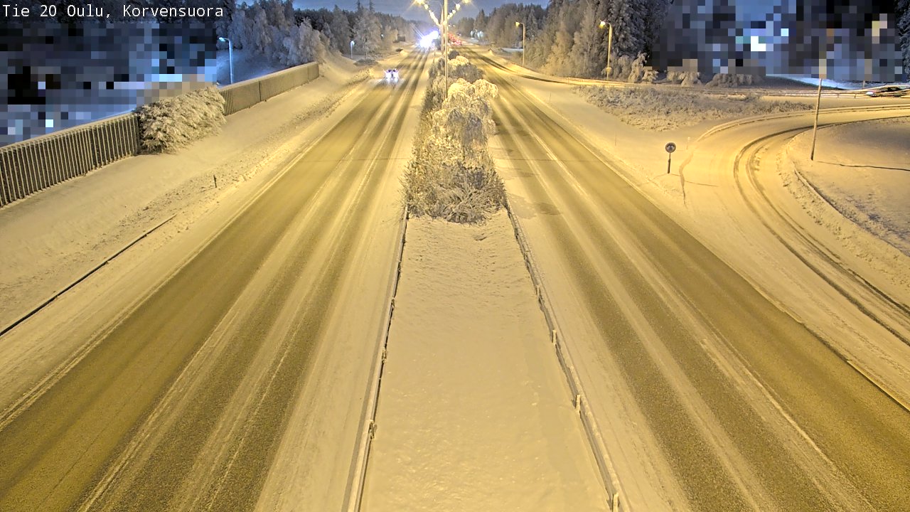 Weather Camera Image Väg 20 Uleåborg Korvensuora, Oulu, Pohjois-Pohjanmaa