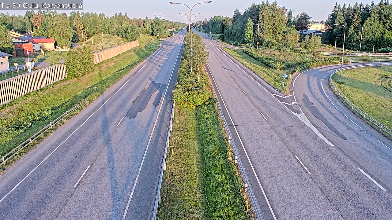 Weather Camera Image Road 20 Oulu Korvensuora, Oulu, Pohjois-Pohjanmaa