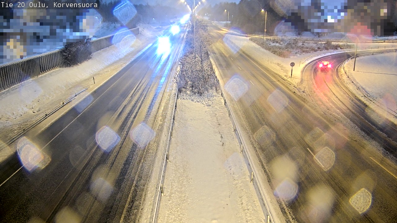 Weather Camera Image Väg 20 Uleåborg Korvensuora, Oulu, Pohjois-Pohjanmaa