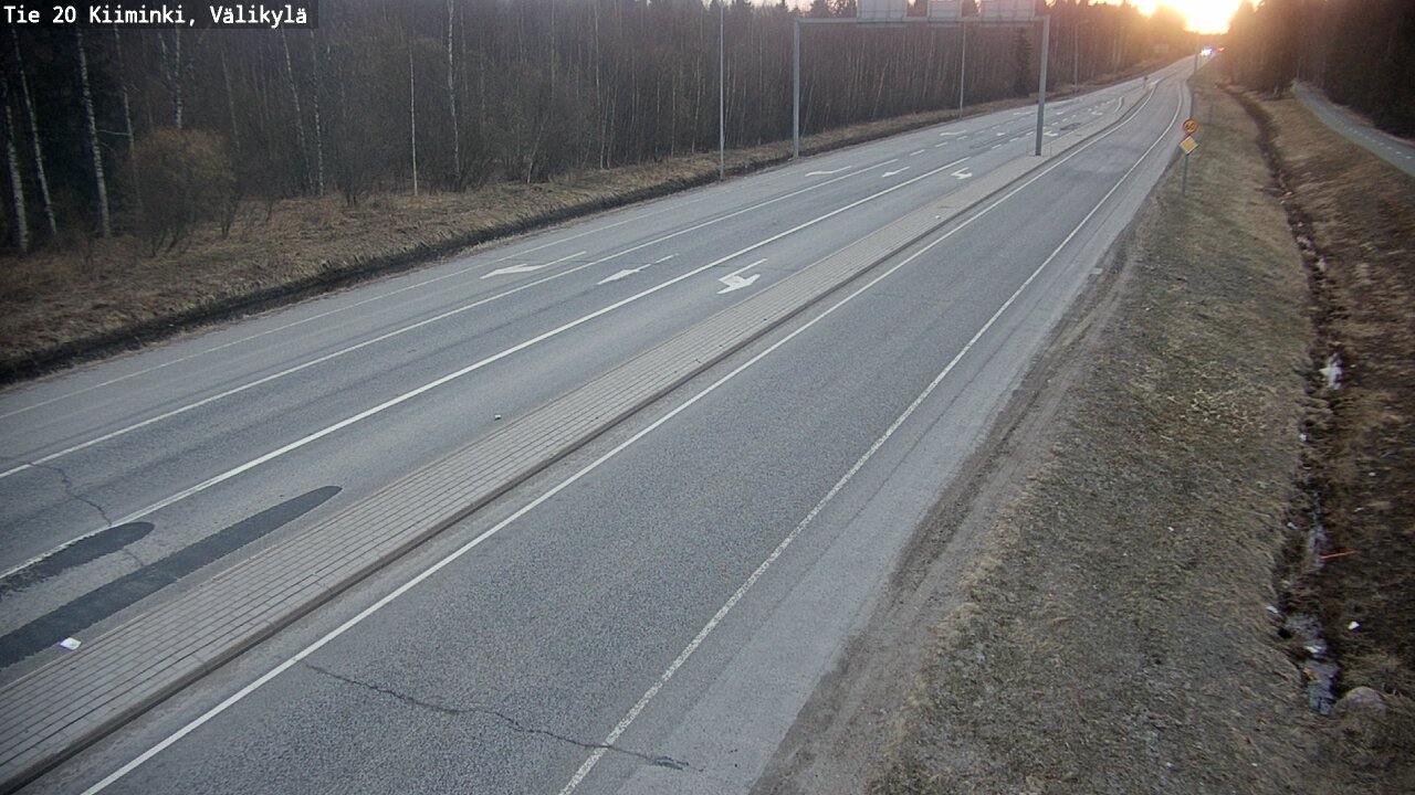 Weather Camera Image Väg 20 Uleåborg Kiiminki, Välikylä, Oulu, Pohjois-Pohjanmaa