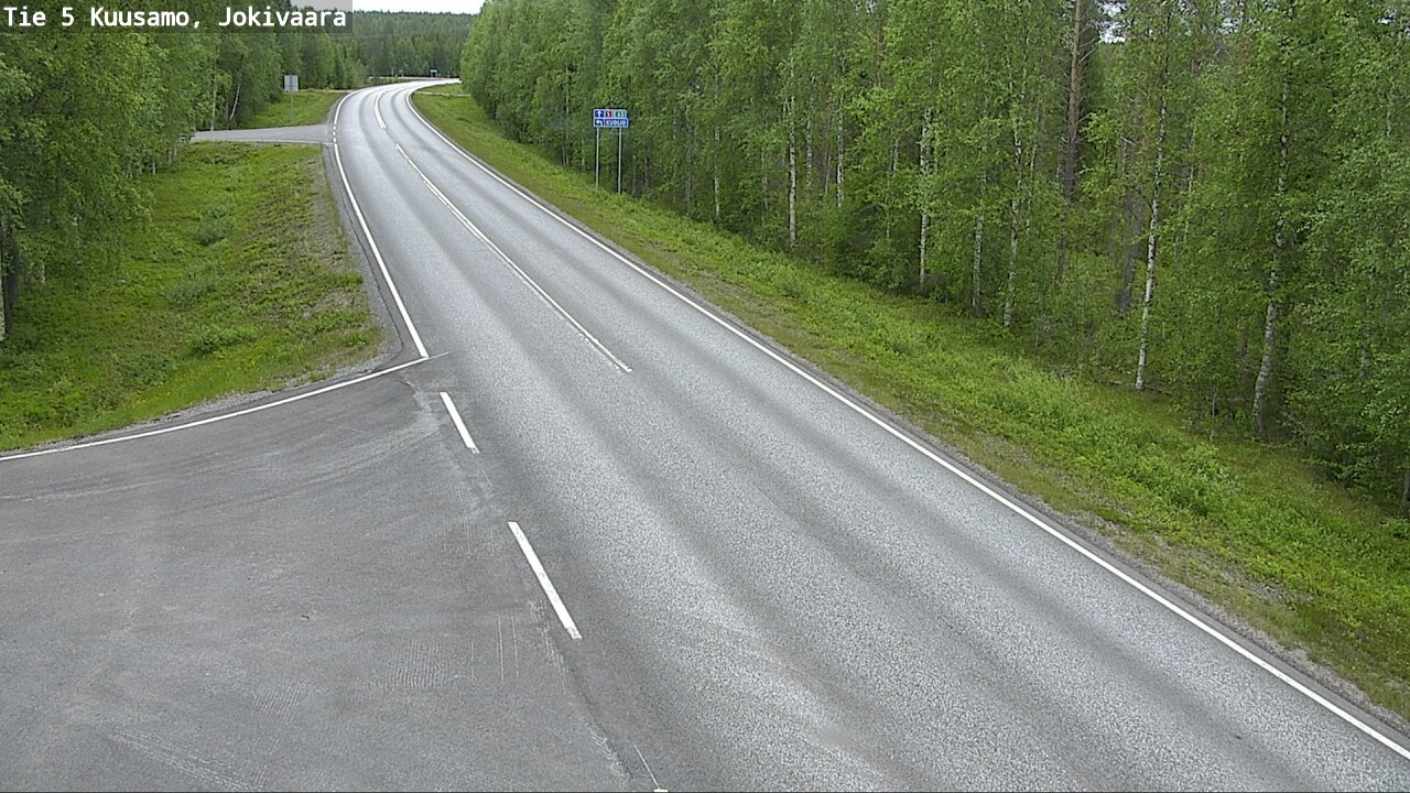 Weather Camera Image Road 5 Kuusamo, Jokivaara, Kuusamo, Pohjois-Pohjanmaa