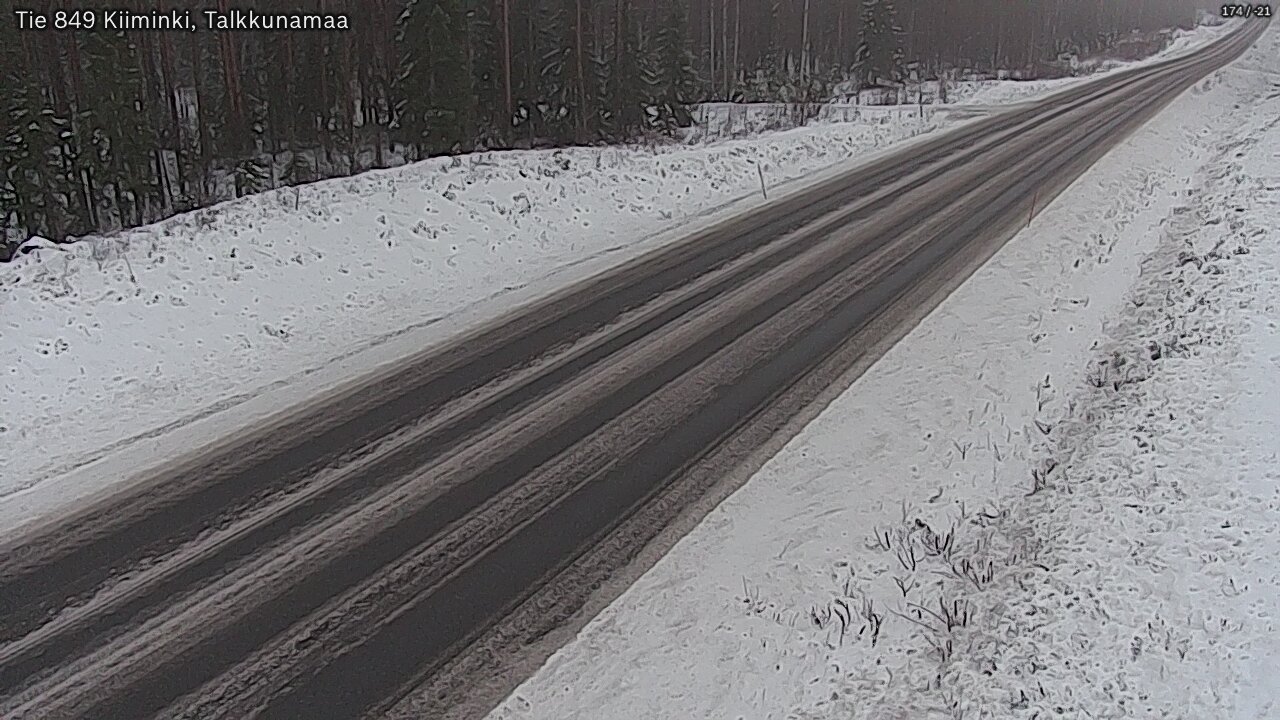 Weather Camera Image Väg 849 Kiiminki, Talkkunamaa, Oulu, Pohjois-Pohjanmaa