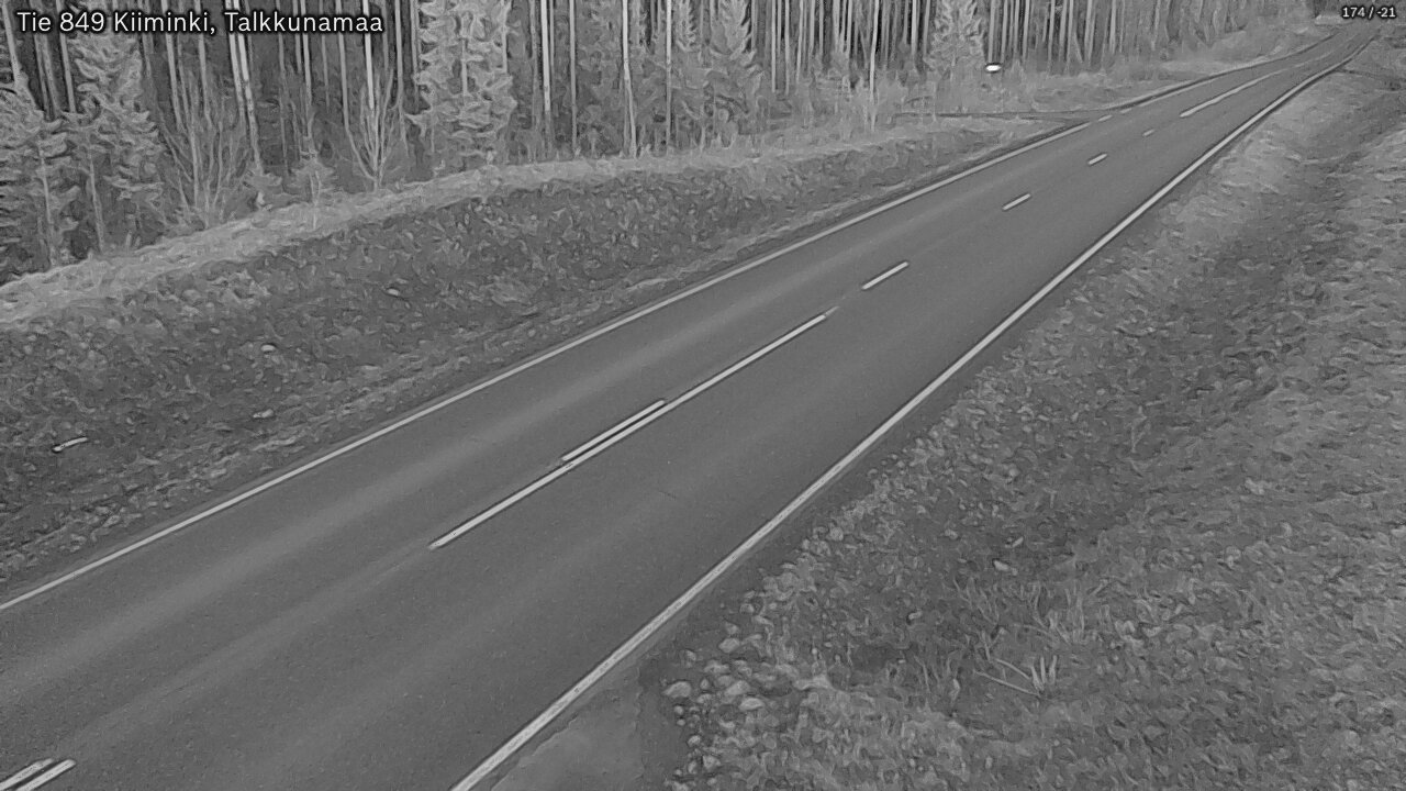 Weather Camera Image Väg 849 Kiiminki, Talkkunamaa, Oulu, Pohjois-Pohjanmaa