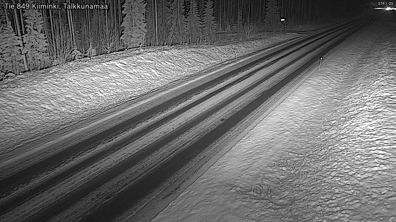 Weather Camera Image Väg 849 Kiiminki, Talkkunamaa, Oulu, Pohjois-Pohjanmaa