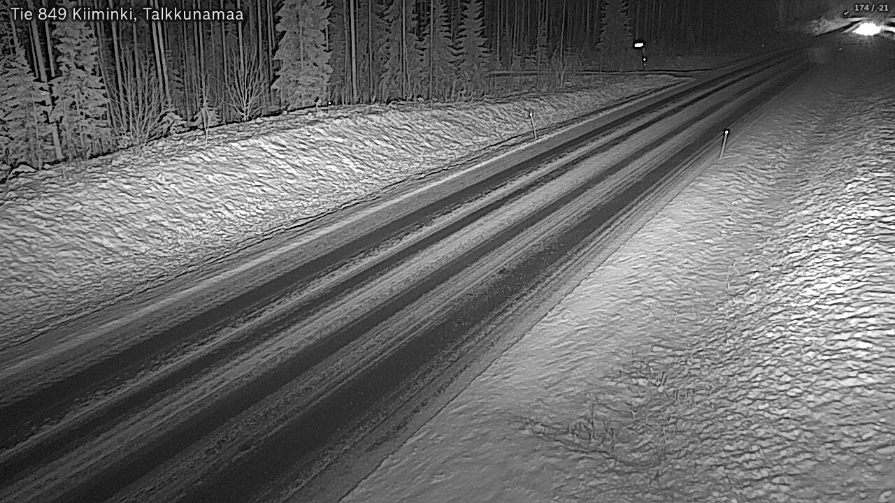 Weather Camera Image Väg 849 Kiiminki, Talkkunamaa, Oulu, Pohjois-Pohjanmaa