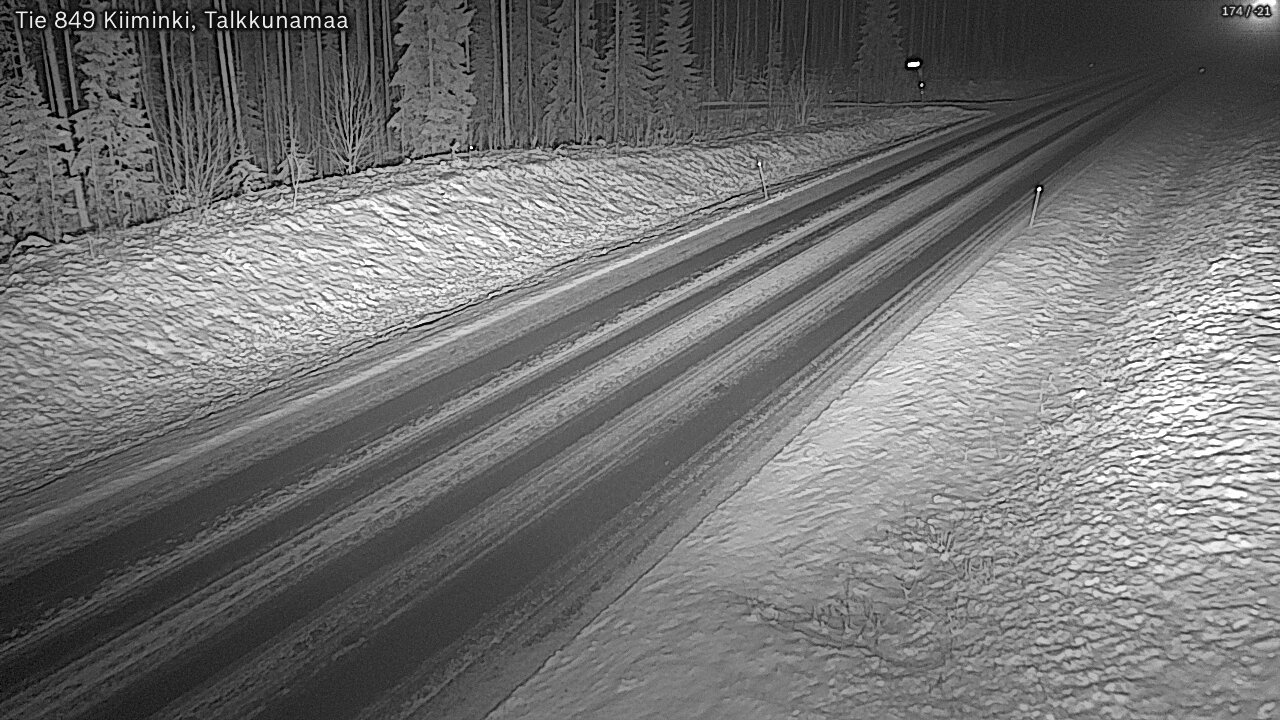 Weather Camera Image Väg 849 Kiiminki, Talkkunamaa, Oulu, Pohjois-Pohjanmaa