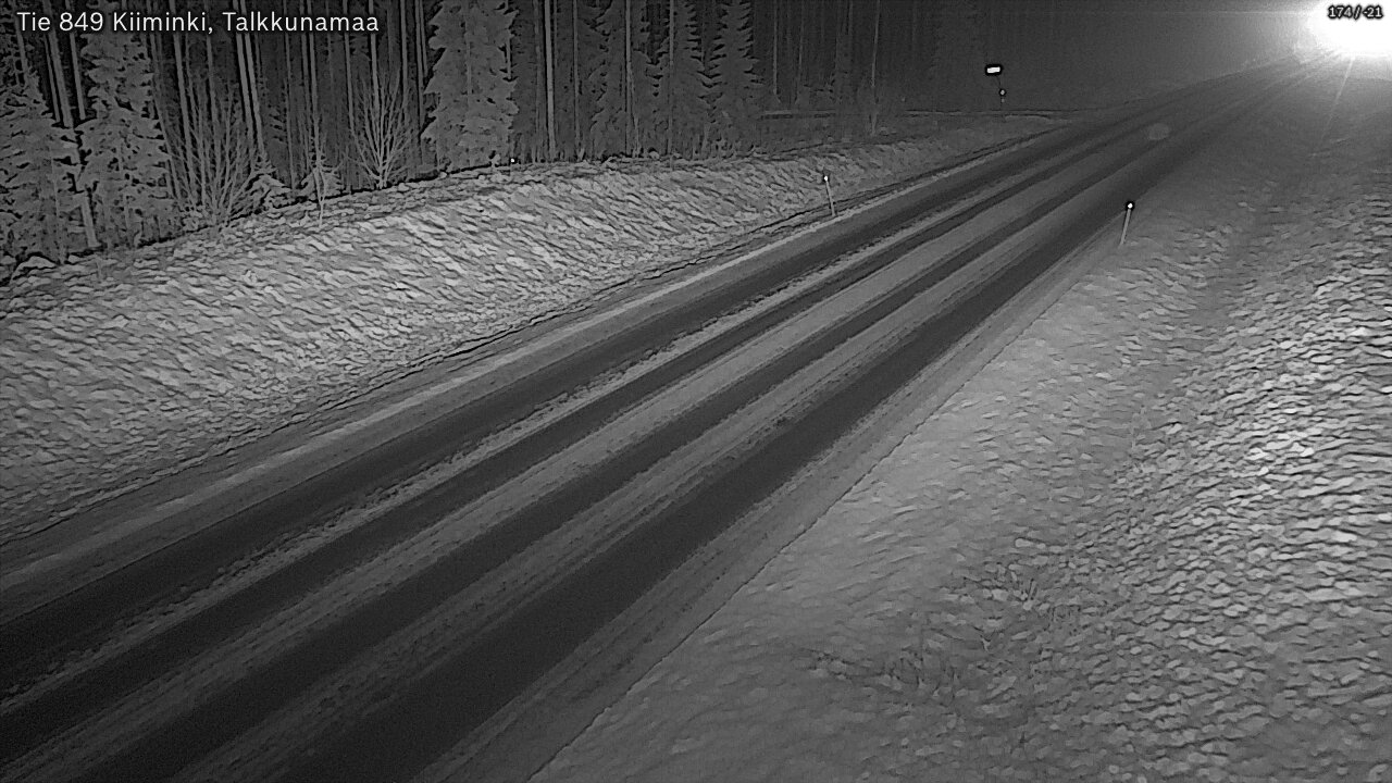 Weather Camera Image Väg 849 Kiiminki, Talkkunamaa, Oulu, Pohjois-Pohjanmaa