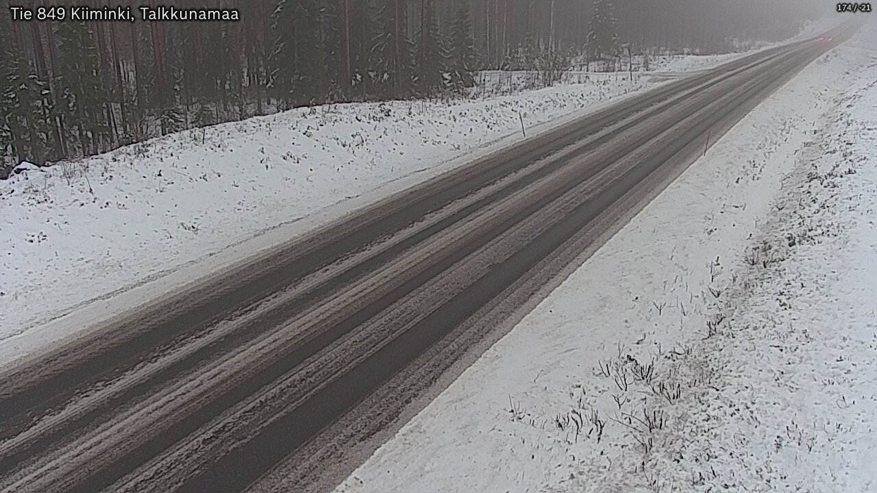 Weather Camera Image Väg 849 Kiiminki, Talkkunamaa, Oulu, Pohjois-Pohjanmaa