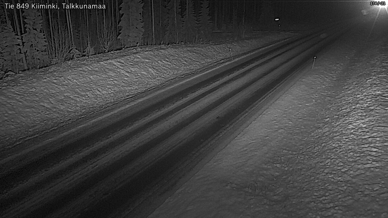 Weather Camera Image Väg 849 Kiiminki, Talkkunamaa, Oulu, Pohjois-Pohjanmaa