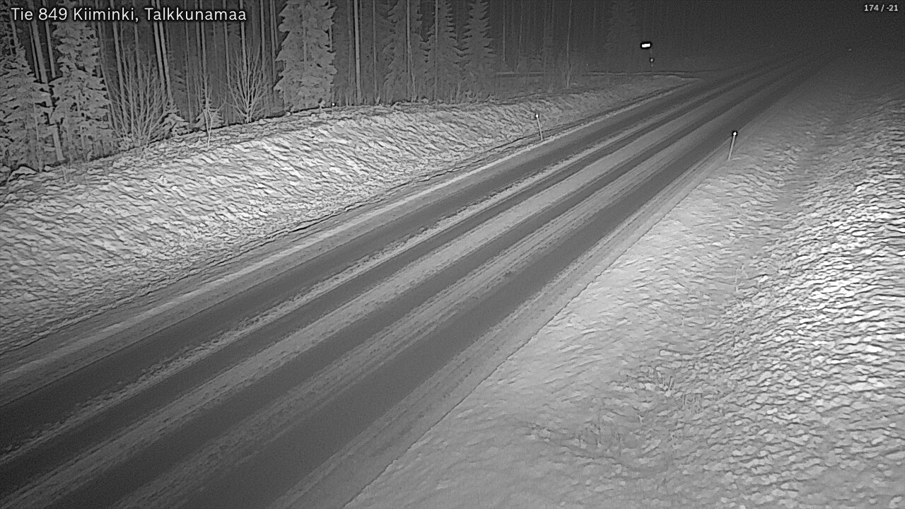 Weather Camera Image Väg 849 Kiiminki, Talkkunamaa, Oulu, Pohjois-Pohjanmaa