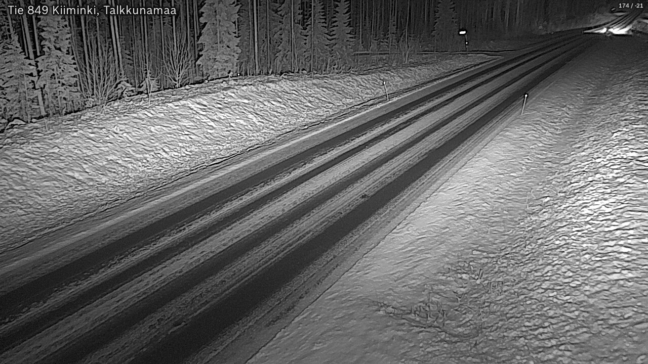 Weather Camera Image Väg 849 Kiiminki, Talkkunamaa, Oulu, Pohjois-Pohjanmaa