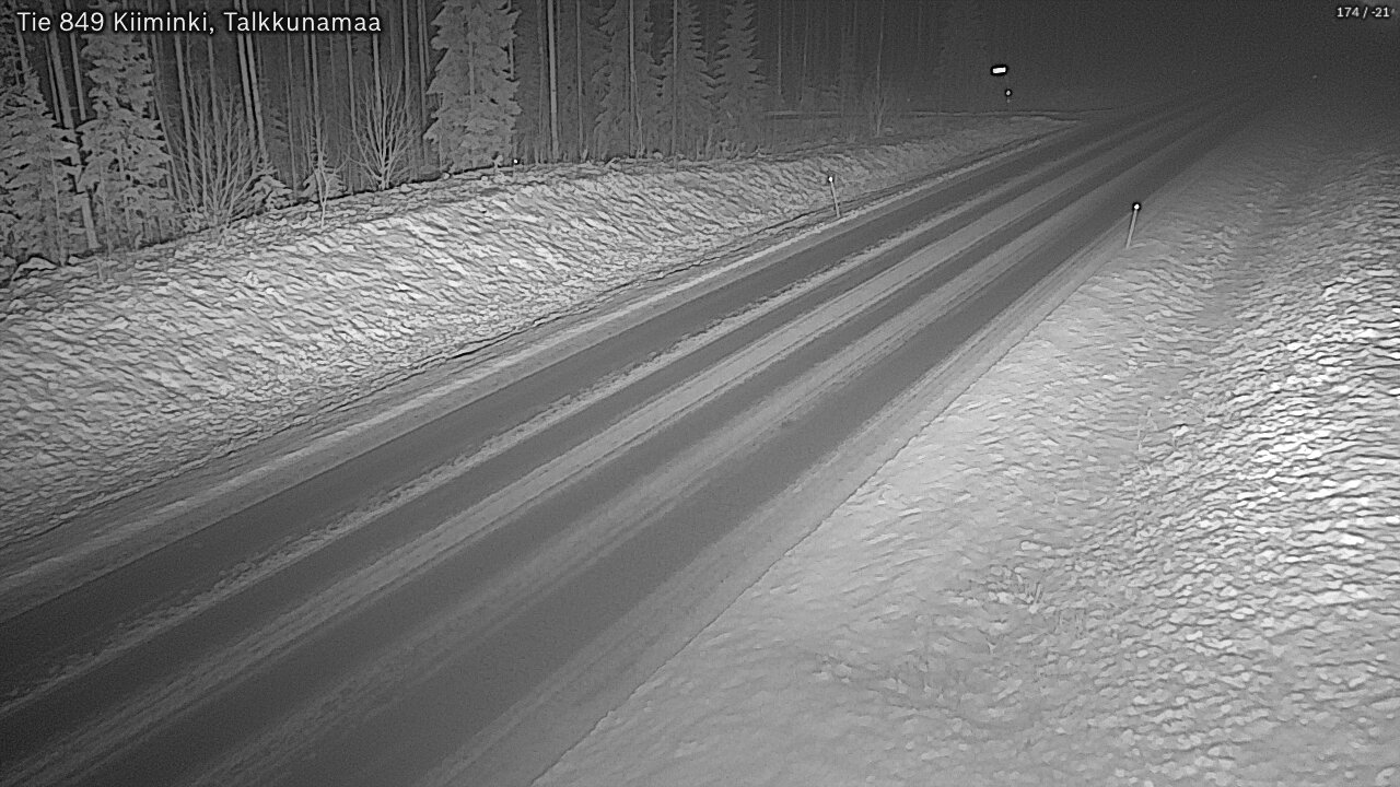 Weather Camera Image Väg 849 Kiiminki, Talkkunamaa, Oulu, Pohjois-Pohjanmaa