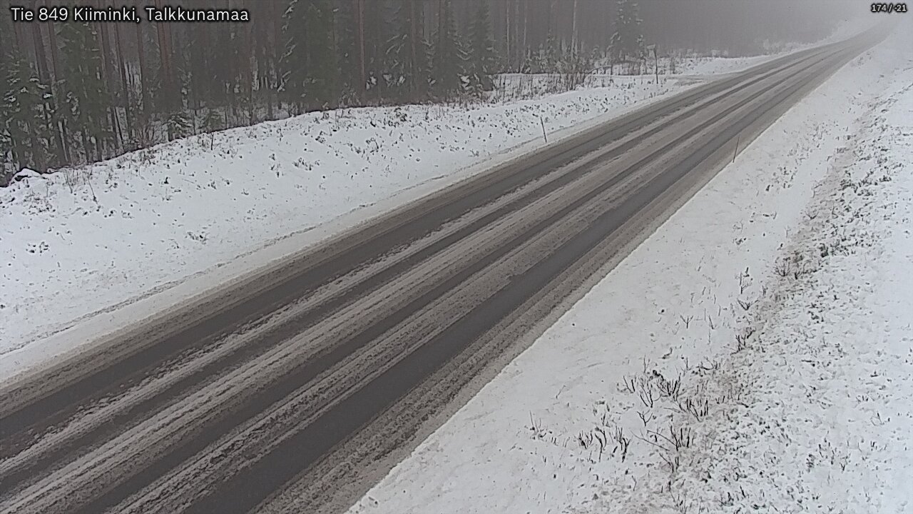 Weather Camera Image Väg 849 Kiiminki, Talkkunamaa, Oulu, Pohjois-Pohjanmaa