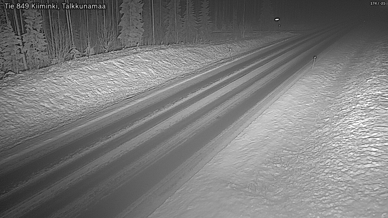 Weather Camera Image Väg 849 Kiiminki, Talkkunamaa, Oulu, Pohjois-Pohjanmaa