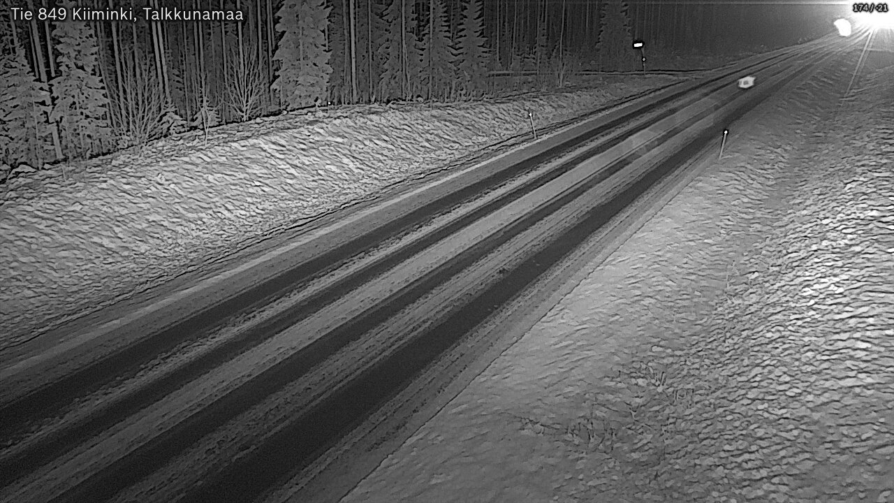 Weather Camera Image Väg 849 Kiiminki, Talkkunamaa, Oulu, Pohjois-Pohjanmaa