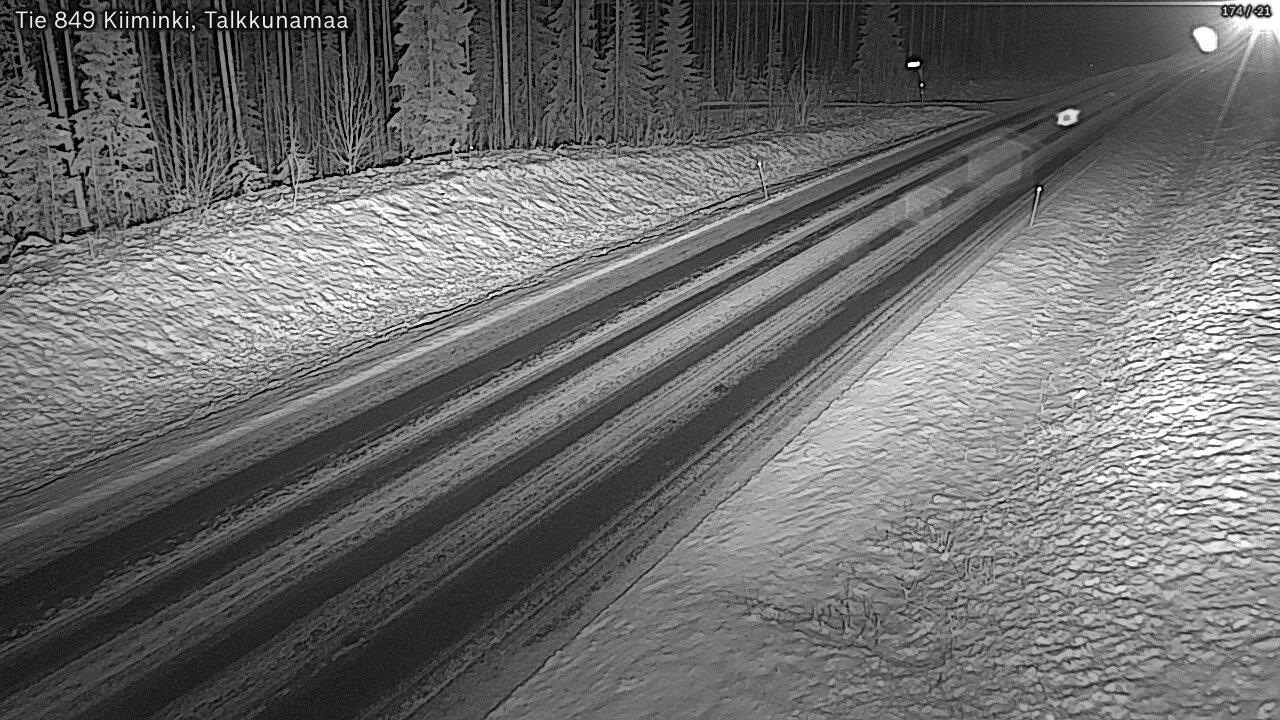 Weather Camera Image Väg 849 Kiiminki, Talkkunamaa, Oulu, Pohjois-Pohjanmaa