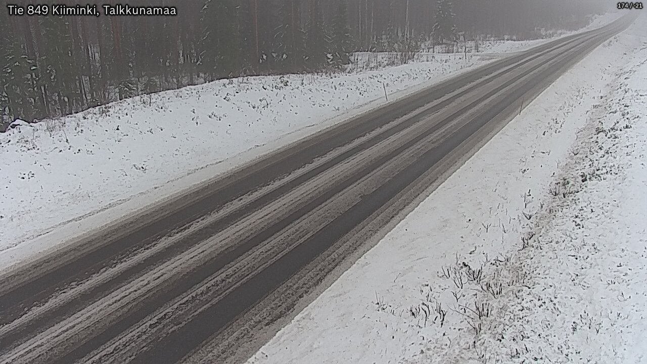 Weather Camera Image Väg 849 Kiiminki, Talkkunamaa, Oulu, Pohjois-Pohjanmaa