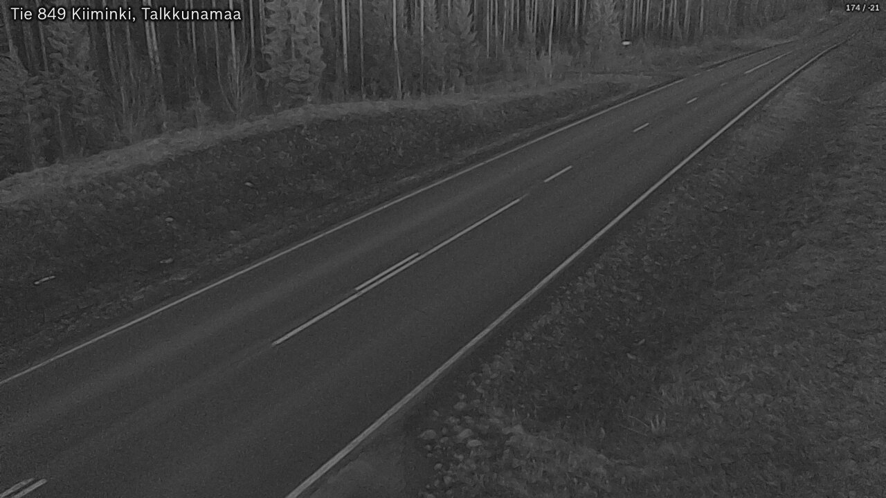 Weather Camera Image Väg 849 Kiiminki, Talkkunamaa, Oulu, Pohjois-Pohjanmaa