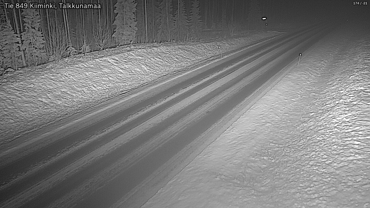Weather Camera Image Väg 849 Kiiminki, Talkkunamaa, Oulu, Pohjois-Pohjanmaa
