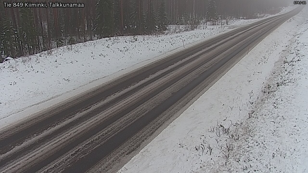 Weather Camera Image Väg 849 Kiiminki, Talkkunamaa, Oulu, Pohjois-Pohjanmaa