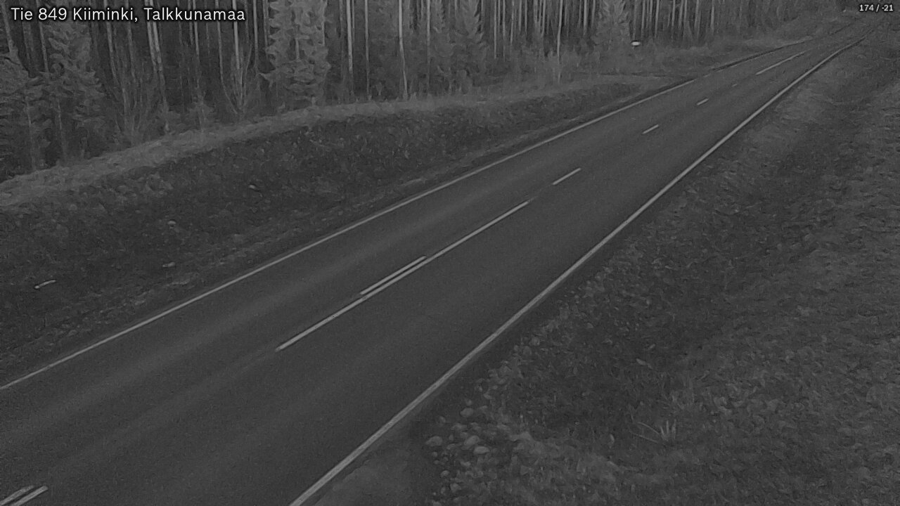 Weather Camera Image Väg 849 Kiiminki, Talkkunamaa, Oulu, Pohjois-Pohjanmaa
