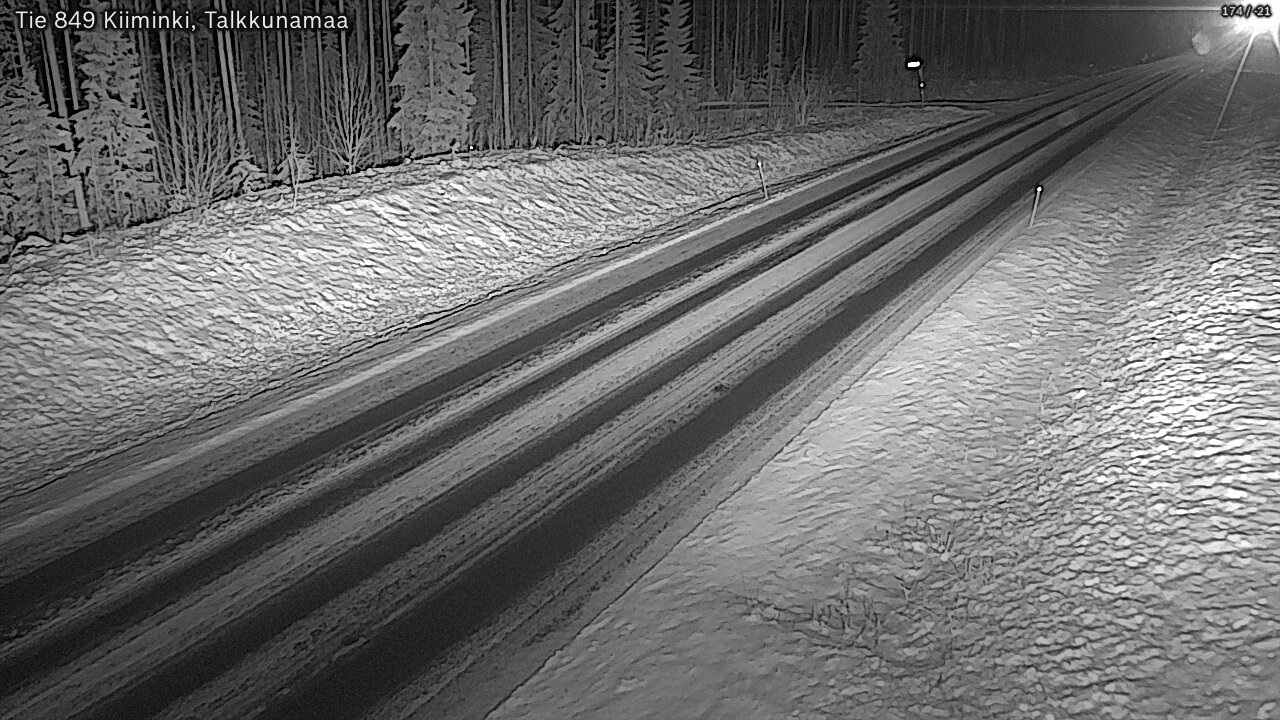 Weather Camera Image Väg 849 Kiiminki, Talkkunamaa, Oulu, Pohjois-Pohjanmaa