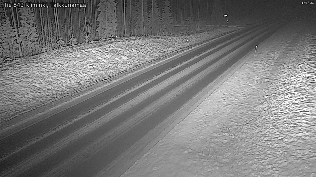 Weather Camera Image Väg 849 Kiiminki, Talkkunamaa, Oulu, Pohjois-Pohjanmaa