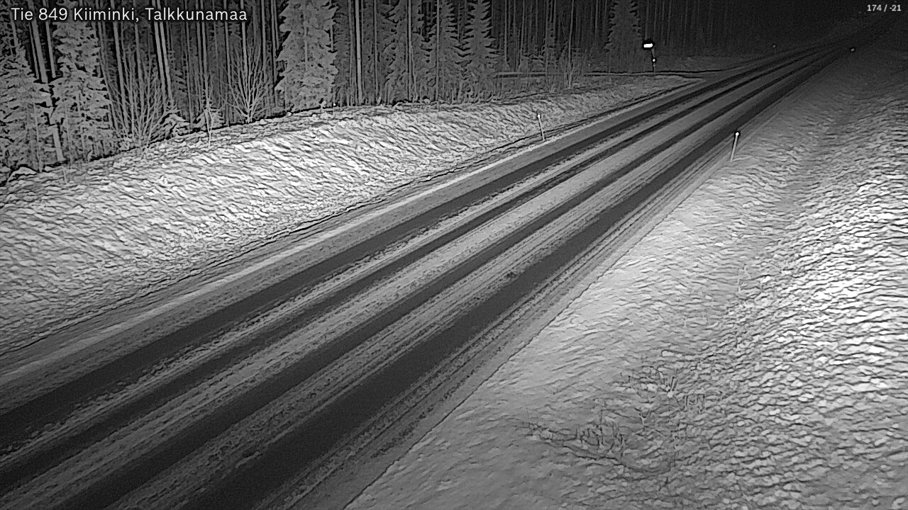 Weather Camera Image Väg 849 Kiiminki, Talkkunamaa, Oulu, Pohjois-Pohjanmaa